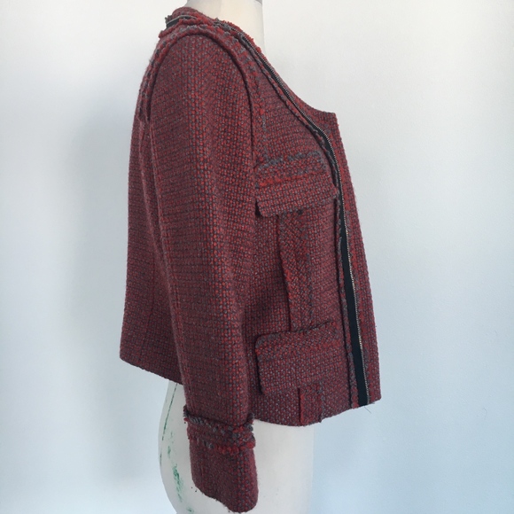 Hinge Tweed Blazer with Zipper Detail - Picture 6 of 7